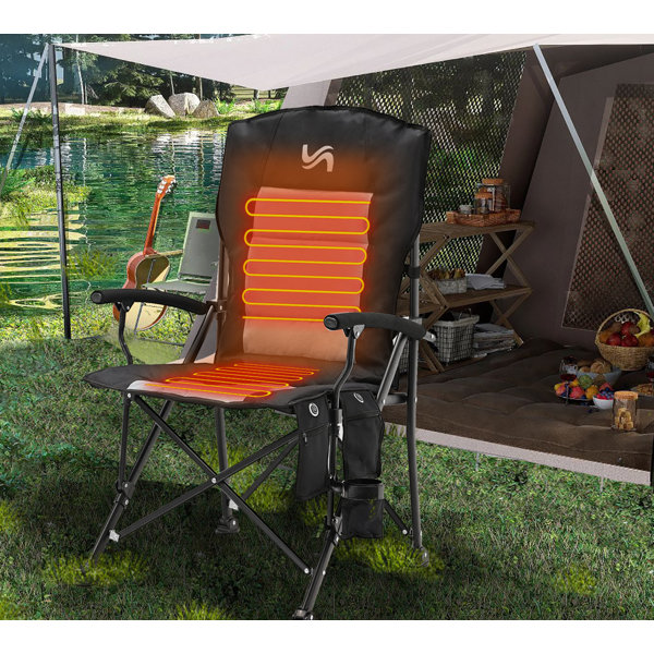 Arlmont & Co. Weldy Heated Camping Chair, Outdoor Portable Heated